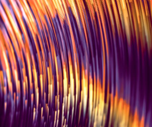 Abstract neon lines forming a calm composition